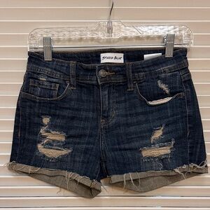 Studio Blue Distressed Denim Shorts in Dark Wash, Size 25, GUC